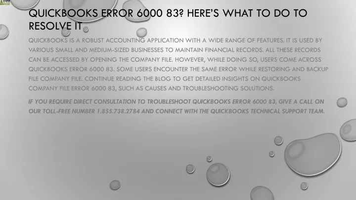 quickbooks error 6000 83 here s what to do to resolve it