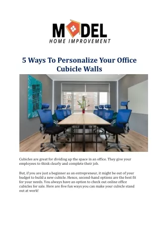 5 Ways To Personalize Your Office Cubicle Walls