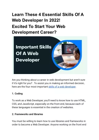 Top 10 skills of web developer