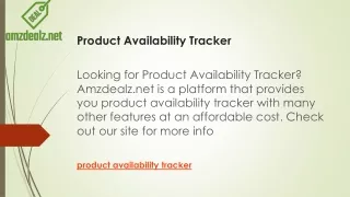 Product Availability Tracker |Amzdealz.net