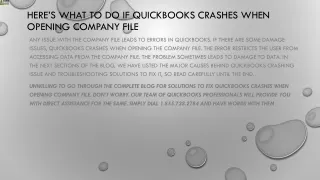 here s what to do if quickbooks crashes when opening company file