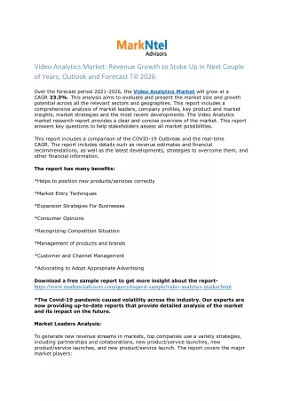 video analytics market revenue growth to stoke