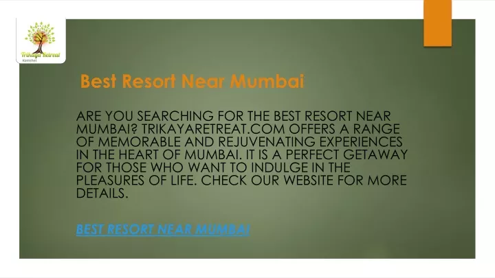 best resort near mumbai