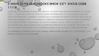 3 ways to fix quickbooks error 3371 status code 11118