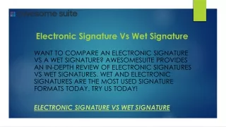 electronic signature vs wet signature