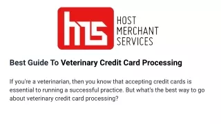 best guide to veterinary credit card processing