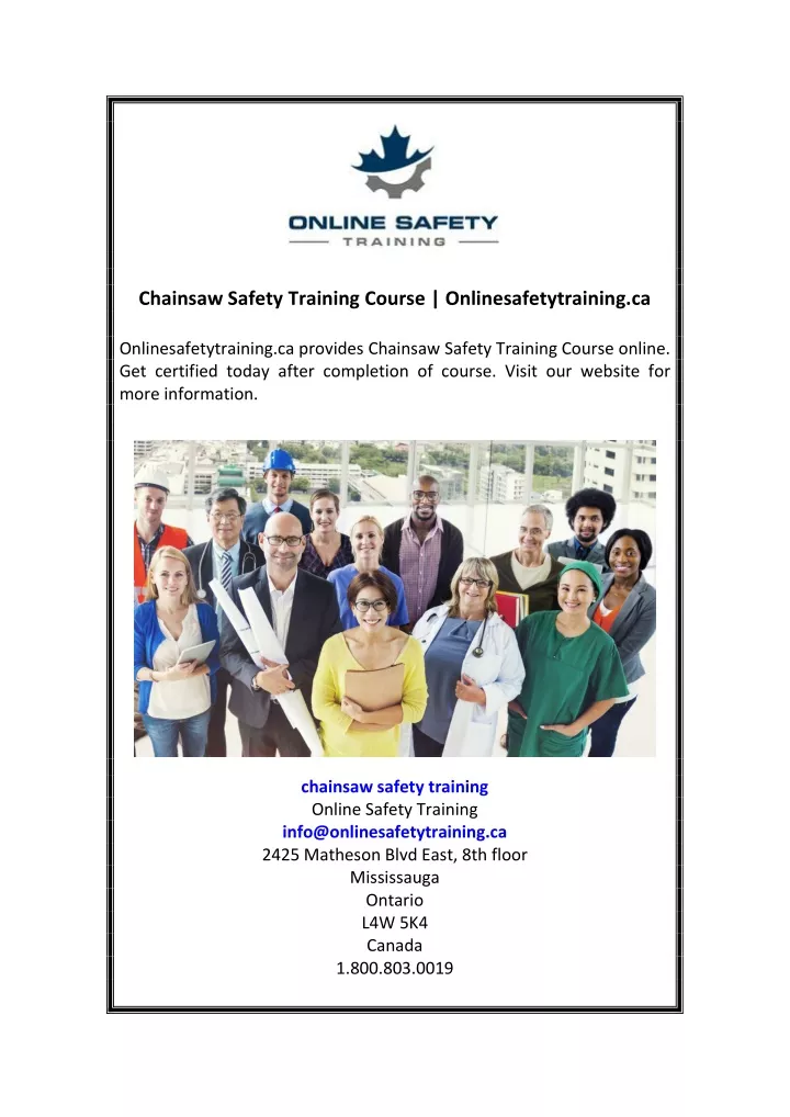 chainsaw safety training course