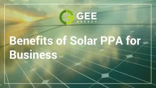 benefits of solar ppa for business