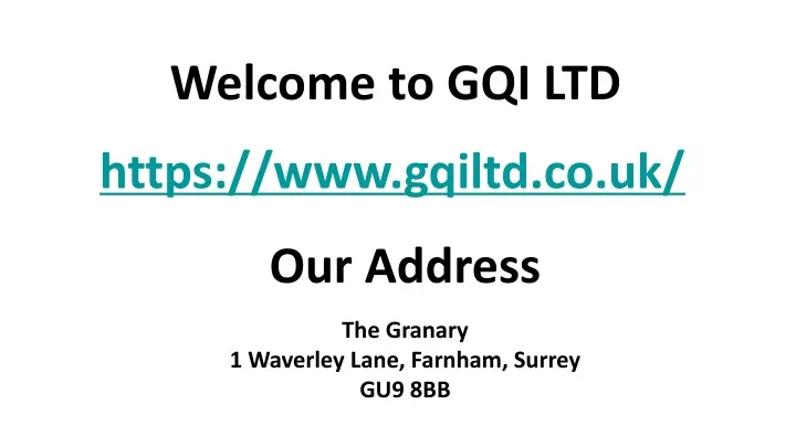welcome to gqi ltd