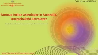 Durgashakthi Astrologer Famous Indian Astrologer in Australia