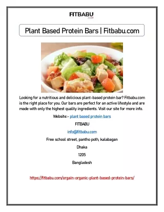Plant Based Protein Bars | Fitbabu.com