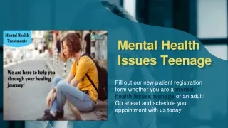 Mental health issue teenage