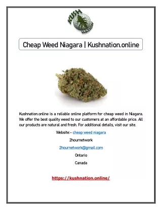 Cheap Weed Niagara | Kushnation.online