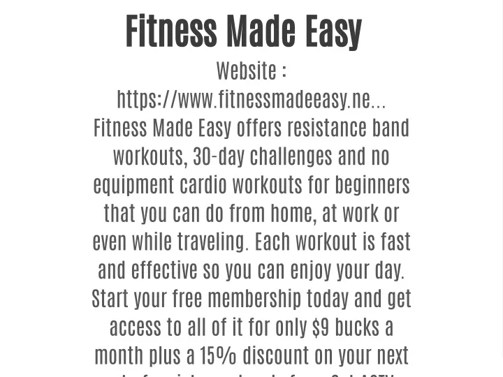 fitness made easy website https
