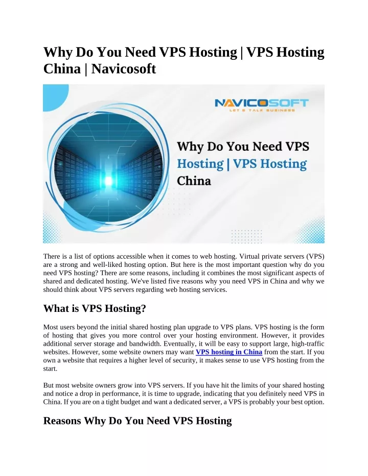 why do you need vps hosting vps hosting china