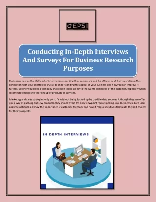 Conducting In-Depth Interviews And Surveys For Business Research Purposes