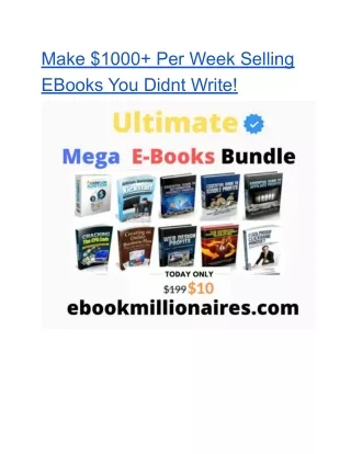 make 1000 per week selling ebooks you didnt write