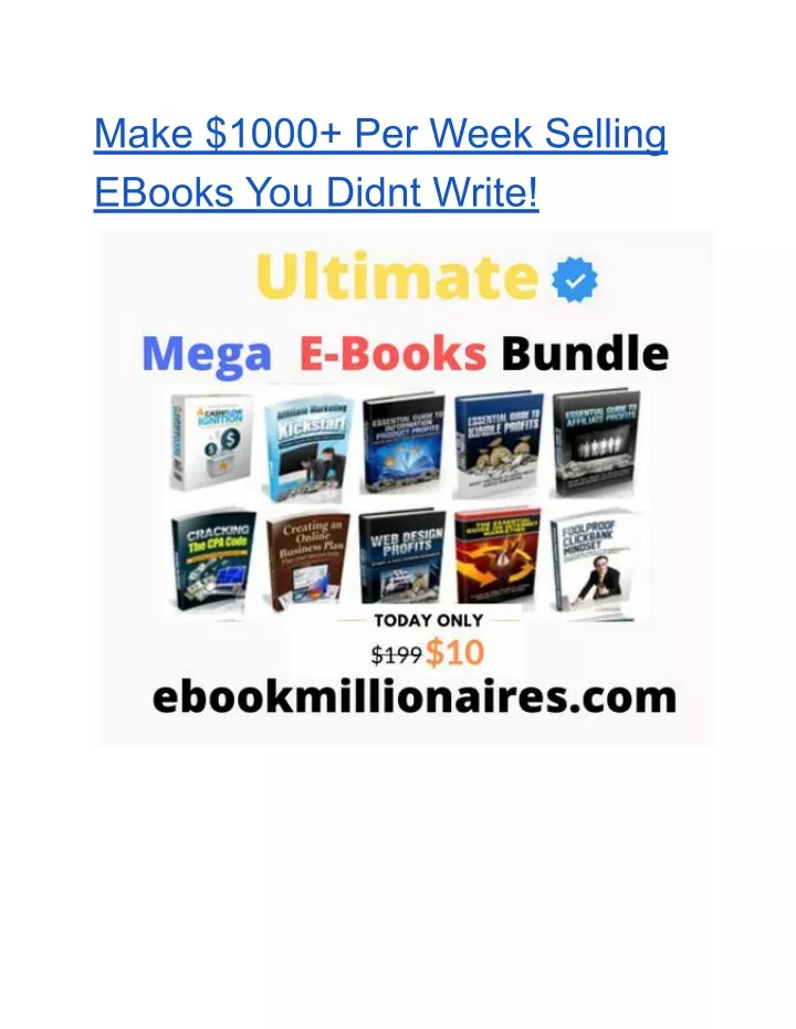 make 1000 per week selling ebooks you didnt write