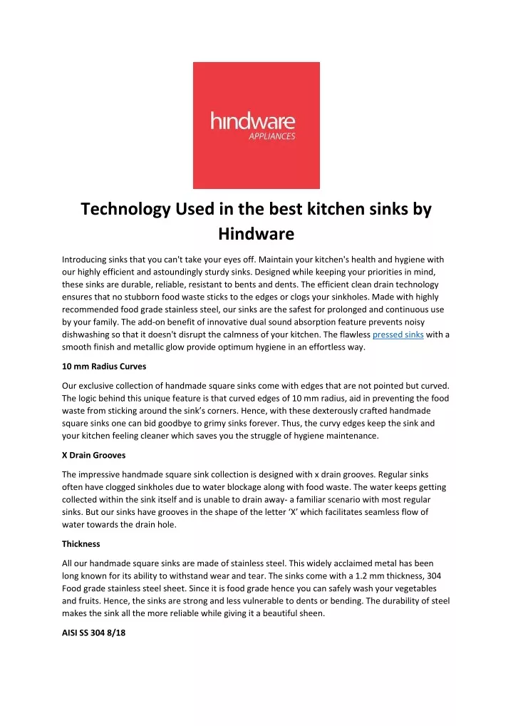 technology used in the best kitchen sinks