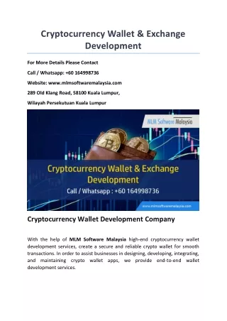 cryptocurrency wallet exchange development