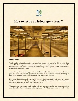 How to set up an indoor grow room