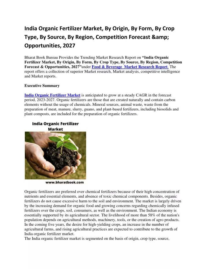 india organic fertilizer market by origin by form