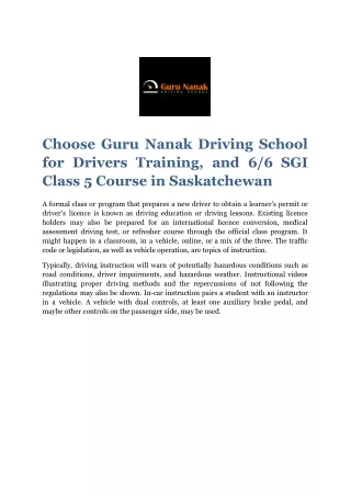 choose guru nanak driving school for drivers
