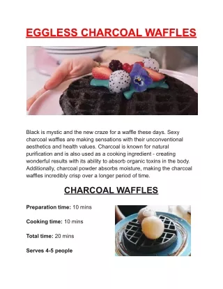 Homemade Eggless Charcoal Waffles Recipe