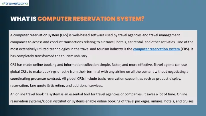a computer reservation system crs is web based