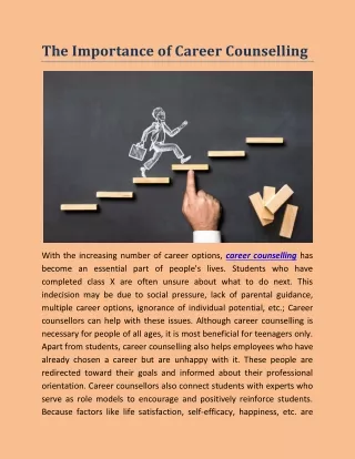 The Importance of Career Counselling