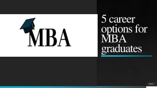 5 career options for MBA graduates