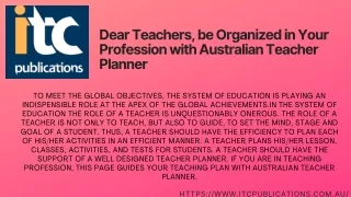 Dear Teachers, be Organized in Your Profession with Australian Teacher Planneresentation
