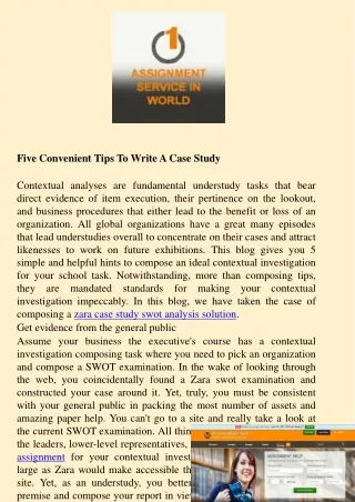 Five Convenient Tips To Write A Case Study