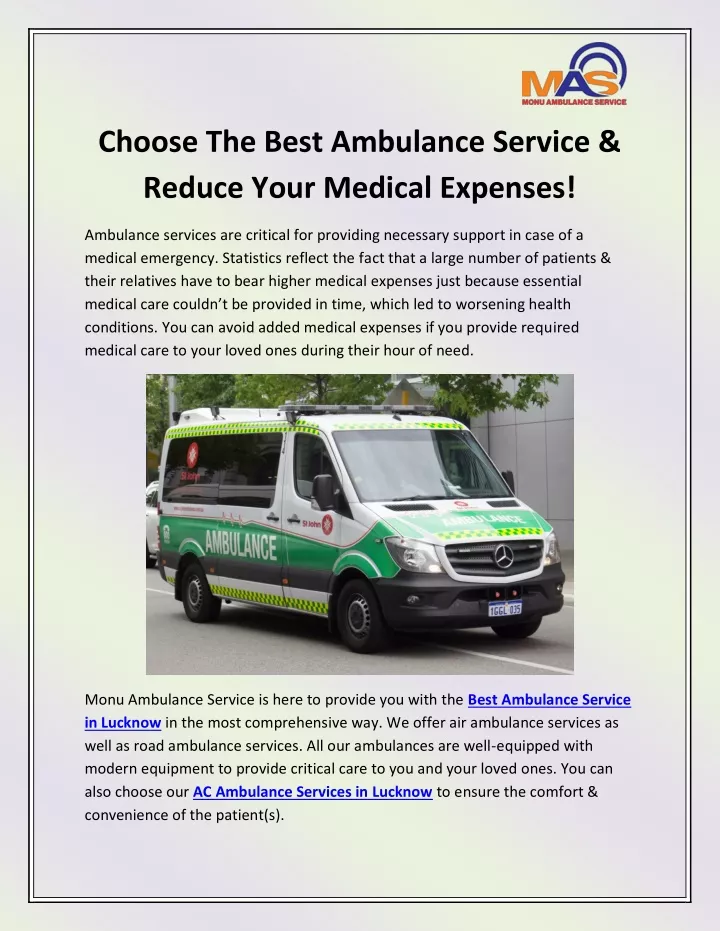 choose the best ambulance service reduce your