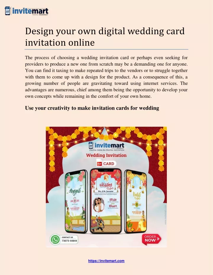 design your own digital wedding card invitation
