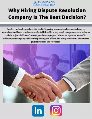 Seeking For Dispute Resolution Company