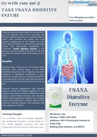 Go with your gut & Take USANA Digestive Enzyme