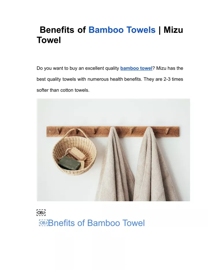 benefits of bamboo towels mizu towel