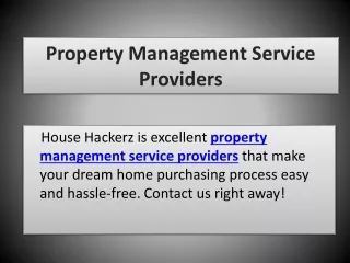 Property Management Service Providers