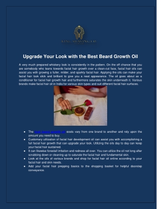 Upgrade Your Look with the Best Beard Growth Oil