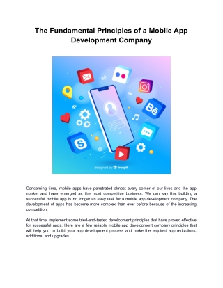 The Fundamental Principles of Mobile App Development Company