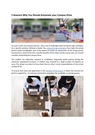 5 Reasons Why You Should Automate your Campus Drive