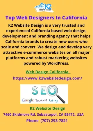 top web designers in california k2 website design