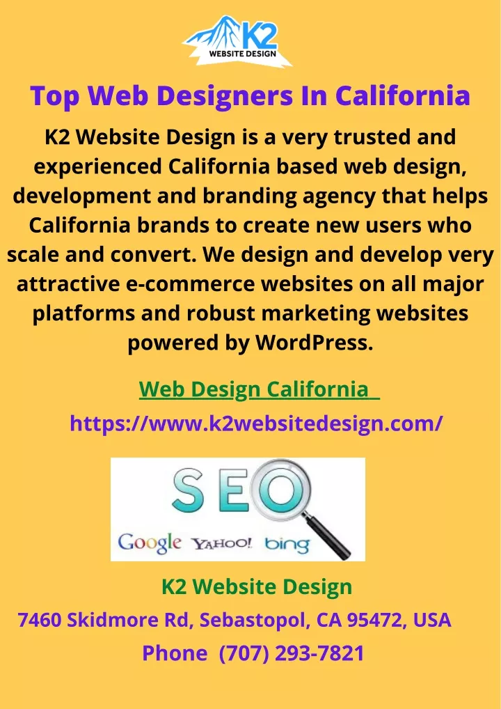 top web designers in california k2 website design