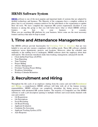 hrms software system