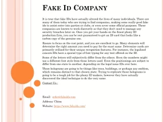 Fake Id Company