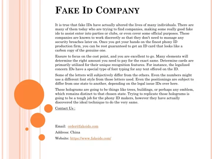 fake id company