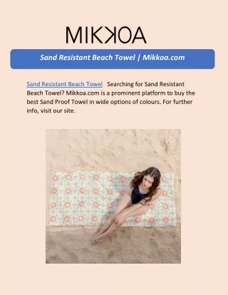 Sand Resistant Beach Towel | Mikkoa.com