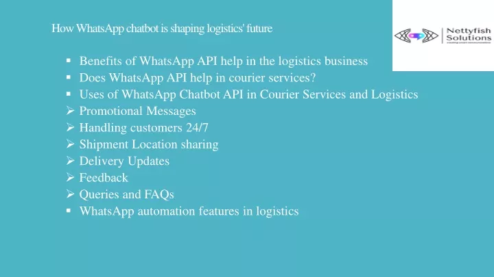 how whatsapp chatbot is shaping logistics future