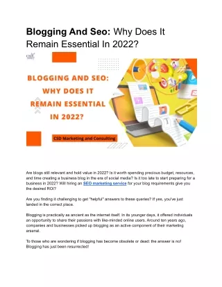 blogging and seo why does it remain essential